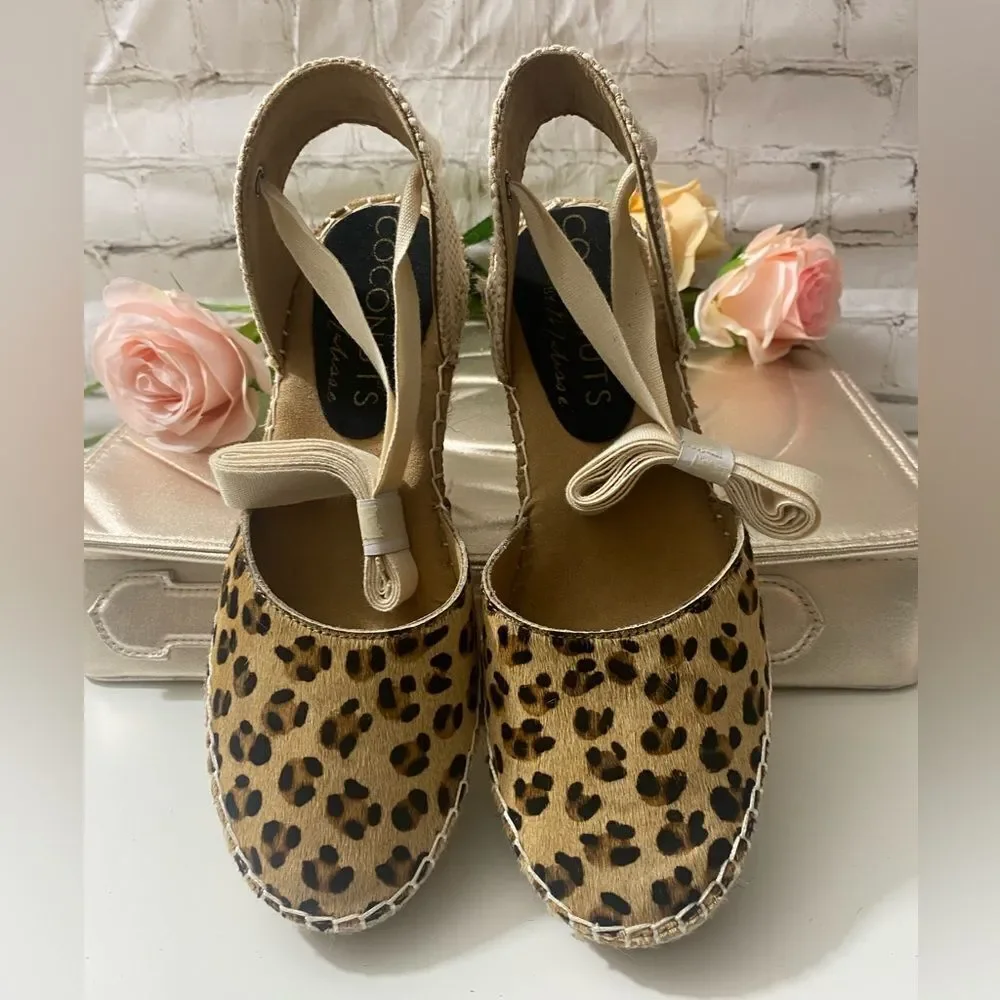 Coconuts by Matisse Leopard Print Espadrille Wedges